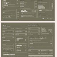 Menu at Camélia in Porto