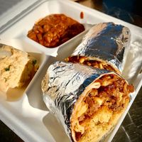Best vegan burrito ever! Their BBQ sauce was amazing.  at Nuno's Tacos & Vegmex Grill in Dallas