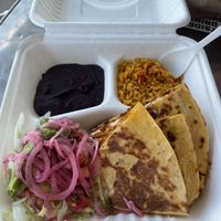 Jackfruit quesadillas  at Nuno's Tacos & Vegmex Grill in Dallas