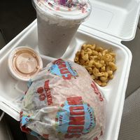 Shake & burger with Mac   at Nuno's Tacos & Vegmex Grill in Dallas