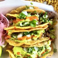 Street taco plate on corn tortillas   at Nuno's Tacos & Vegmex Grill in Dallas