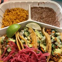 4 taco plate  at Nuno's Tacos & Vegmex Grill in Dallas