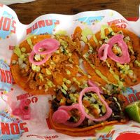 Taco flight at Nuno's Tacos & Vegmex Grill in Dallas