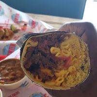 Bbq burritos at Nuno's Tacos & Vegmex Grill in Dallas