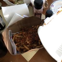 Queso fundido fries at Nuno's Tacos & Vegmex Grill in Dallas