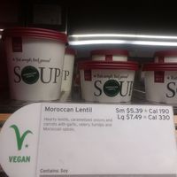 Vegan lentil soup at CLT - Pret A Manger - CC in Charlotte