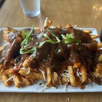 Vegan buffalo chicken poutine  at G-Street Pizza in Halifax