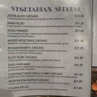 Menu at Om Indian Cuisine in San Francisco