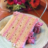 Lemon Lavender Hibiscus Cake  at The Park Side Cafe in Olympia