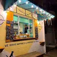 Small window shop with the best frozen desserts in town at The Cone Culture in Tbilisi