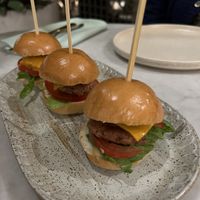 Cheeseburger sliders. Yummy  at Eden in Bondi Beach