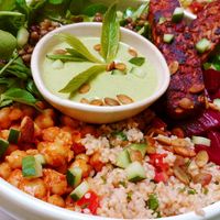 Nourish bowl with added Tempeh at Eden in Bondi Beach