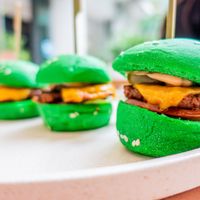 Green burgers  at Eden in Bondi Beach