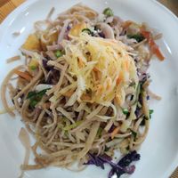 Noodles cabbage and vegan meat at Loving Hut - Ikh delguur in Ulaanbaatar
