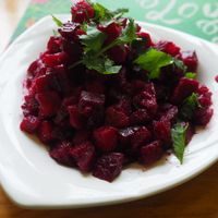 beetroot-apple-potato salad at Loving Hut - Ikh delguur in Ulaanbaatar