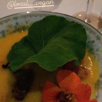 Tomato soup at Local Vegan in Seattle