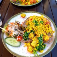 Vegan scrambled eggs at Beachclub Copacabana in The Hague
