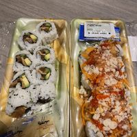 Special mushroom/ tofu roll, modified veggie volcano roll  at Wegmans in Fayetteville