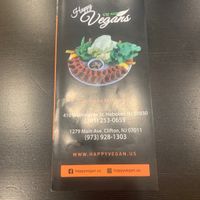 Menu as of 12-27-21 at Happy Vegans in Clifton