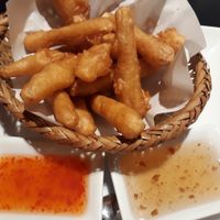 Deep fried taro sticks at Khun Churn - Mediplex in Bangkok