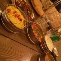 Vegan curry collection at Mowgli in Cardiff