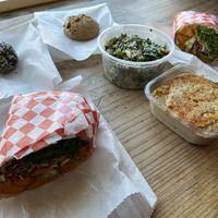 rainbow wraps, tabbouleh, hummus, cookies  at Wild Grocery & Cafe in Manzanita