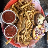 Not beef combo with vegan cheesee  at Cheese Curds in Oromocto