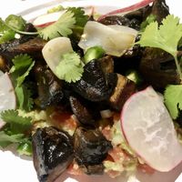 Guacamole with portobello mushrooms  at Vegan Inc in Puebla