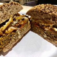 BBQ vegan burger  at Vegan Inc in Puebla