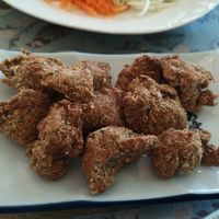 Chicken nuggets at V. Napaphud Vegetarian Food in Chiang Mai