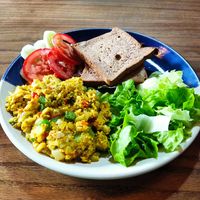 Scramble tofu at Ngon Vegan Restaurant in Tam Coc
