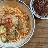 Tempeh in peanut and ginger sauce, ridiculous flavours  at Ngon Vegan Restaurant in Tam Coc