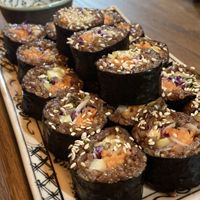 Vegan sushi, very large portion but a little bland  at Ngon Vegan Restaurant in Tam Coc