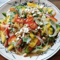 Ripe mango salad at Ngon Vegan Restaurant in Tam Coc