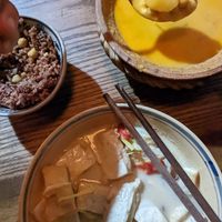 Lemongrass, coconut tofu, and chickpeas curry. Both excellent at Ngon Vegan Restaurant in Tam Coc