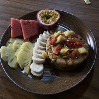 the banana pancakes for breakfast were delicious   at Ngon Vegan Restaurant in Tam Coc