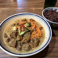 Tempeh in peanut ginger sauce  at Ngon Vegan Restaurant in Tam Coc