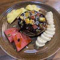 Banana pancakes (I asked with dark choc instead of peanut butter)  at Ngon Vegan Restaurant in Tam Coc