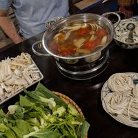 Mushroom hotpot. Mountains of food . For 2 at Ngon Vegan Restaurant in Tam Coc