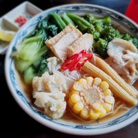 Noodle Soup (Pho) with Watermelon Juice 🍜 🍉🥤 at Ngon Vegan Restaurant in Tam Coc