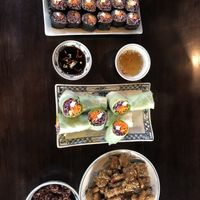 Vegan sushi, summer rolls, tempeh  at Ngon Vegan Restaurant in Tam Coc