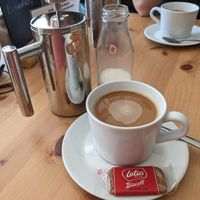 Prototype - Atkinson's Cafetiere and oat milk at Farmhouse Kitchen in Kendal