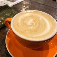 Hot latte with almond milk at The Clay Cup in Altoona