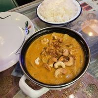 Massaman curry with plant based chicken   at Thaikhun in Aberdeen