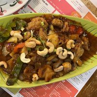 Cashew nut stir fry with vegan chickenn  at Thaikhun in Aberdeen