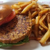 Vegan burger at Cobleskill Diner in Cobleskill
