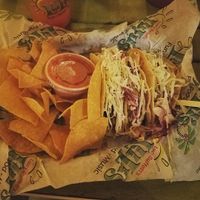 The vegan bean tacos with chips and salsa at Lulu's in Destin