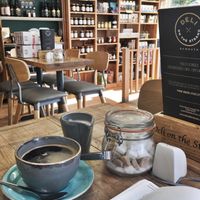 americano w/ oat milk! at Deli on the Strand in Exmouth
