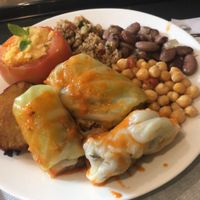 almoço do self-service at Top Vegan in Sao Paulo