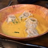 Veg Jhol Momo (Himalayan dumplings). There were more served but ate a few before pic.  at While in Kathmandu in Ridgewood